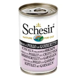 Schesir Hähnchenstreifen mit Garnelen in Gelee – Nassfutter für Katzen, 140 g