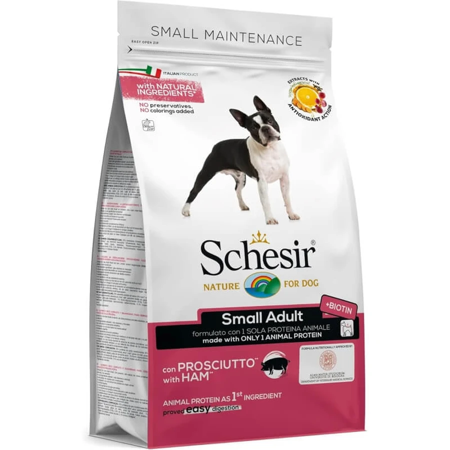 Schesir Small Maintenance Small Adult mit Schinken – Alleinfuttermittel für kleine erwachsene Hunde, 2 kg