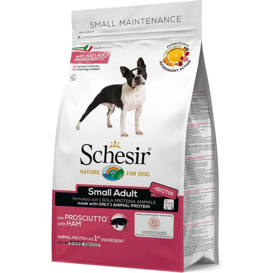 Schesir Small Maintenance Small Adult mit Schinken – Alleinfuttermittel für kleine erwachsene Hunde, 2 kg