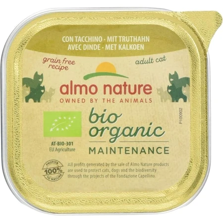 Almo Nature Bioorganic Maintenance Dinde - Nourriture humide pour chats adultes, 85 g
