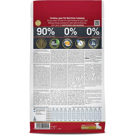 Farmina N&amp;d Ancestral Grain Puppy Mini cu pui – hrană completă pentru câini, 800 g