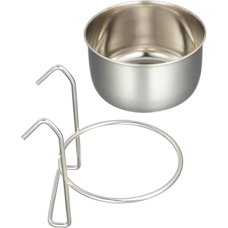 Ferplast Sirio l300 - mangiatoia per pappagalli e cacatua in acciaio inox 9,5 x 4,9 cm 0,3 litri