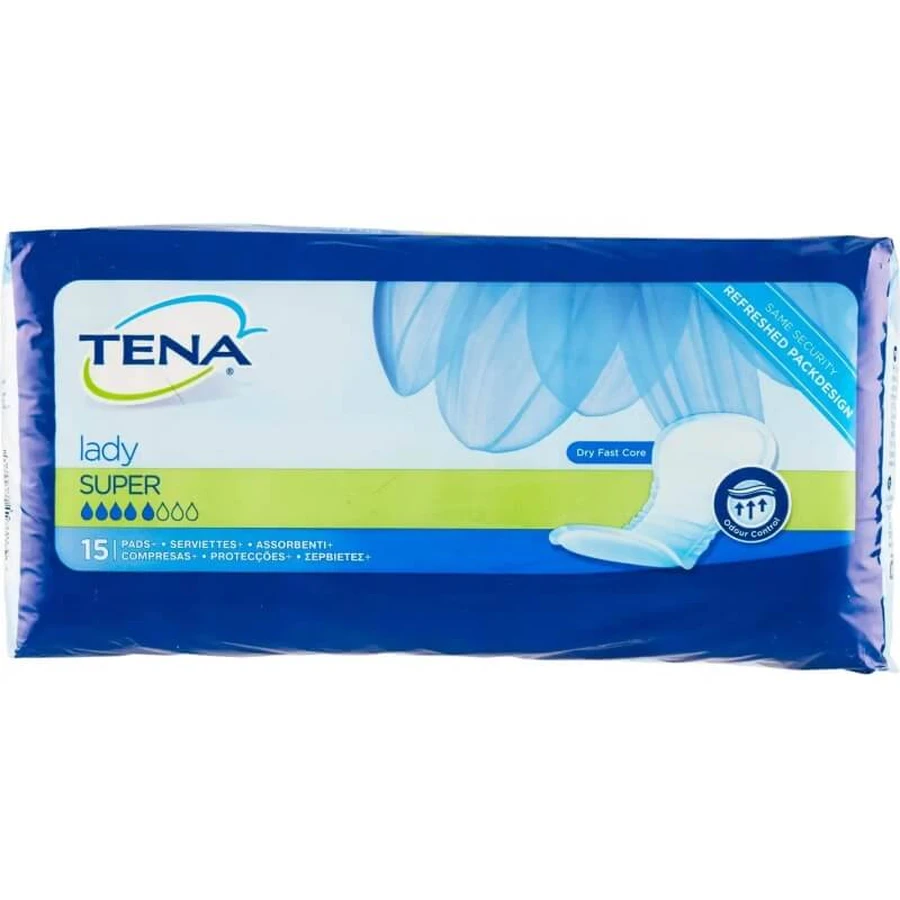 Tena Lady - 15 superabsorberende inlegkruisjes voor urine-incontinentie