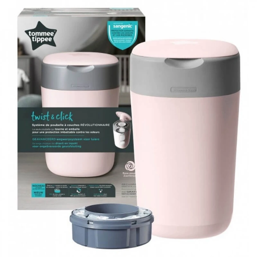 Sangenic Twist & Click – Windeleimer + Nachfüllpackung (rosa)