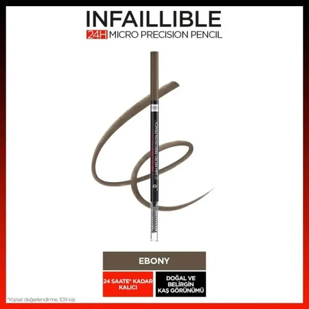 L'Oréal Paris Infaillible Brows 24h Micro Precision Pencil - Wenkbrauwpotlood nr. 1.0 Ebony