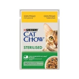 Purina Cat Chow para gatos esterilizados con pollo y berenjena - Alimento completo para gatos adultos esterilizados, 85 g