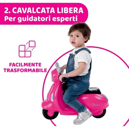 Chicco vespa primavera rosa - cavalcabile per bambini 1-3 anni