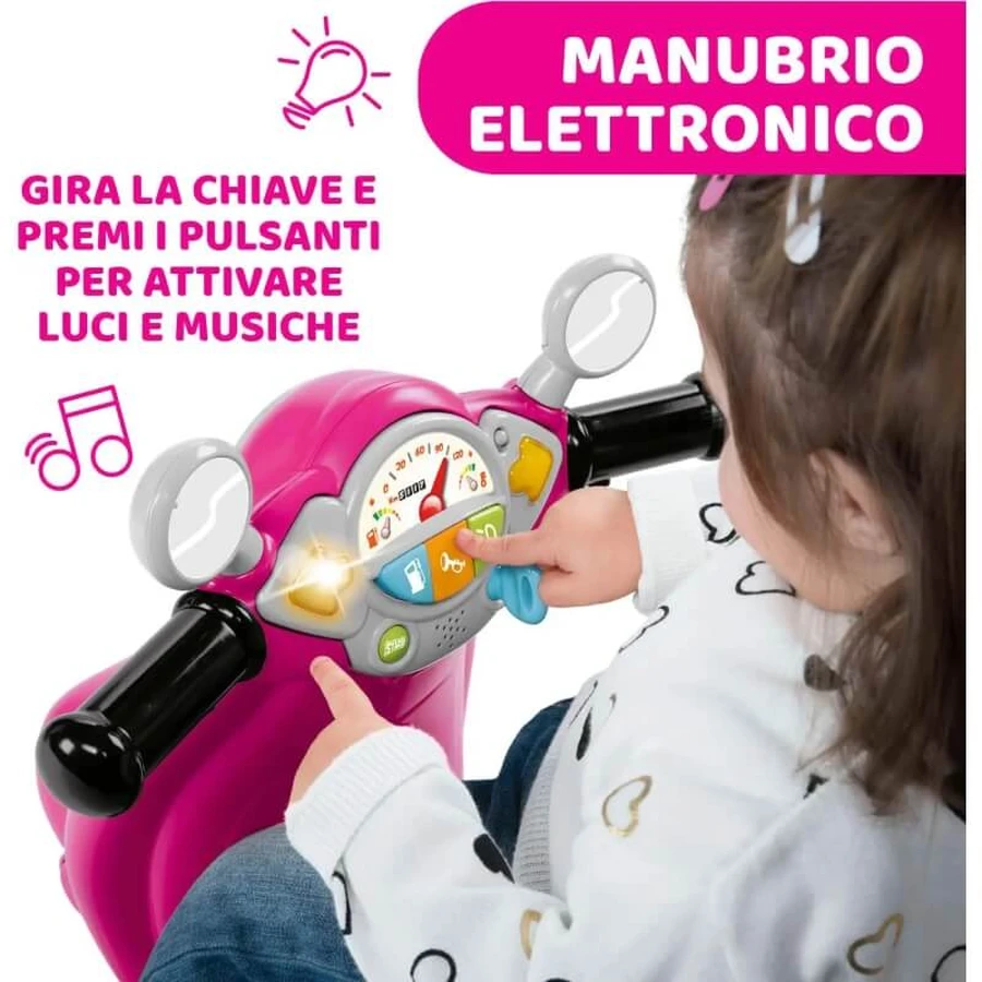 Chicco vespa primavera rosa - cavalcabile per bambini 1-3 anni