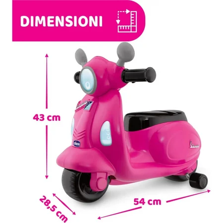 Chicco vespa primavera rosa - cavalcabile per bambini 1-3 anni