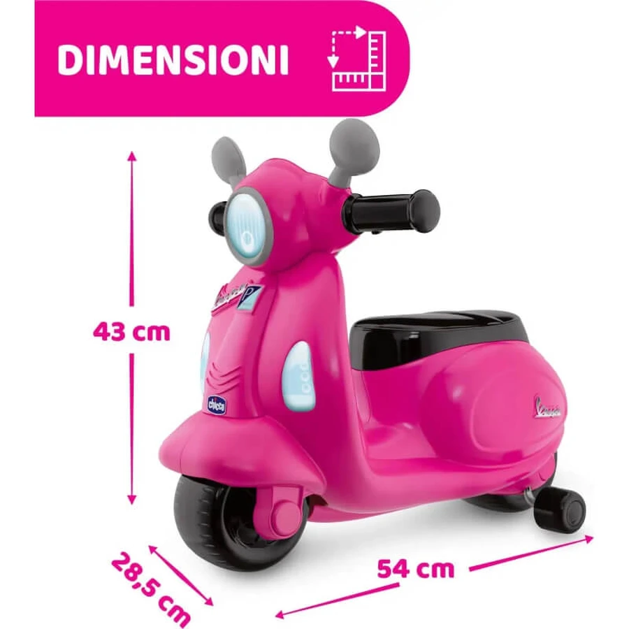 Chicco vespa primavera rosa - cavalcabile per bambini 1-3 anni