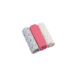 Babyono Set of 3 Pink Gauze Muslin Squares, 70x70 cm
