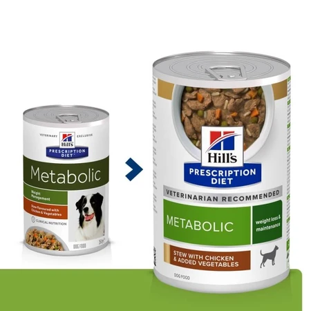 Hill's Prescription Diet Metabolic Stew - Pienso completo para perros para el control del peso, 354 g