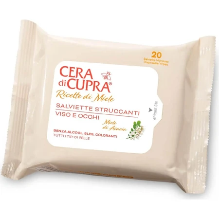 Receta de belleza Cupra Wax: 20 toallitas desmaquillantes faciales