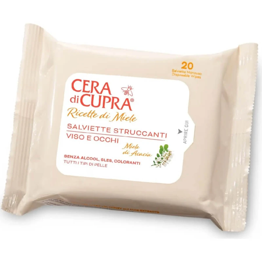 Receta de belleza Cupra Wax: 20 toallitas desmaquillantes faciales