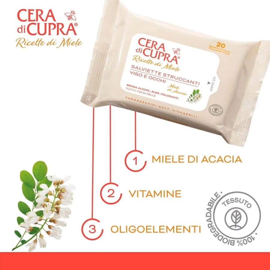 Receta de belleza Cupra Wax: 20 toallitas desmaquillantes faciales