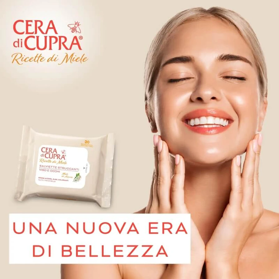 Receta de belleza Cupra Wax: 20 toallitas desmaquillantes faciales