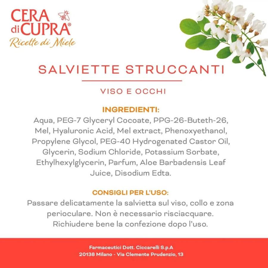 Receta de belleza Cupra Wax: 20 toallitas desmaquillantes faciales
