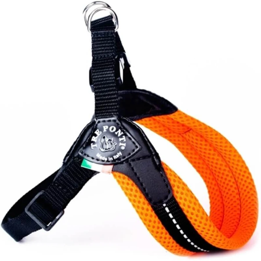 Three Easy Fit Straps - Adjustable Chest and Girth Strap, Size 4, Fluorescent Orange