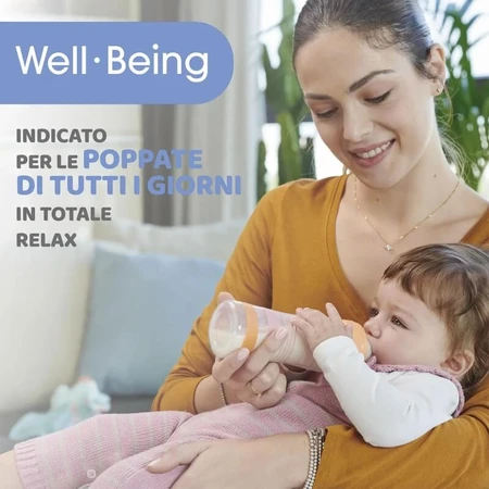Chicco Well-being - Biberon à débit rapide de 330 ml - Vert clair