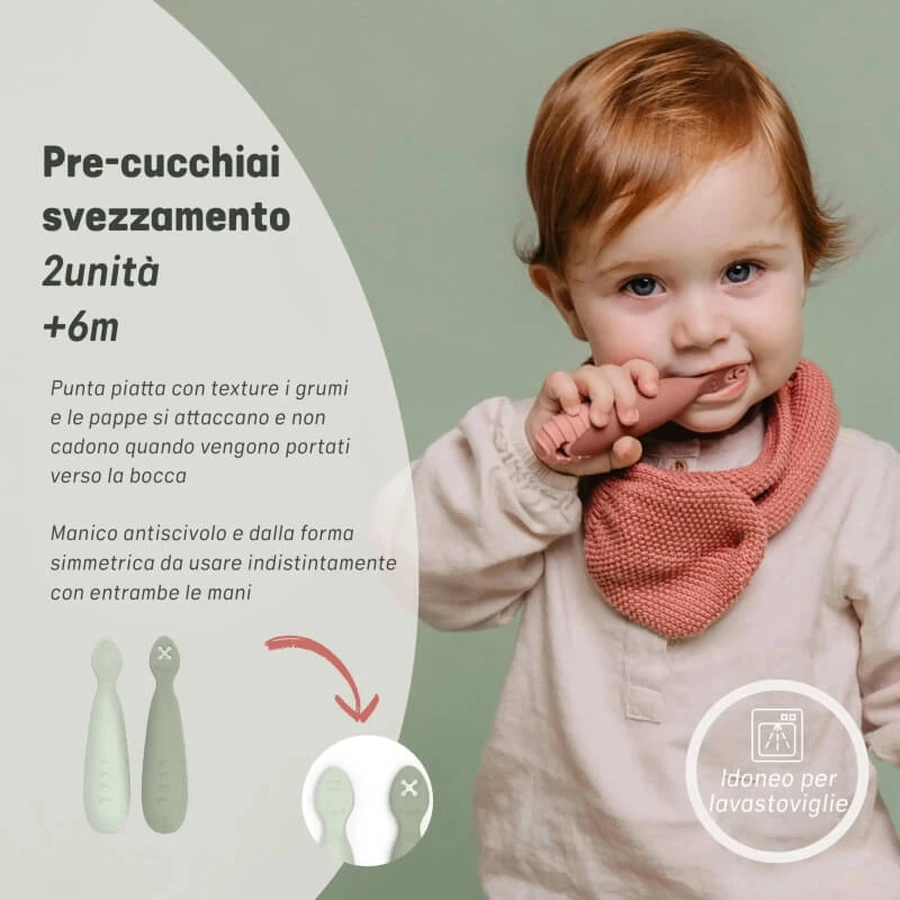 Suavinex Color Essence - Juego de 2 cucharas rosas para la etapa previa al destete