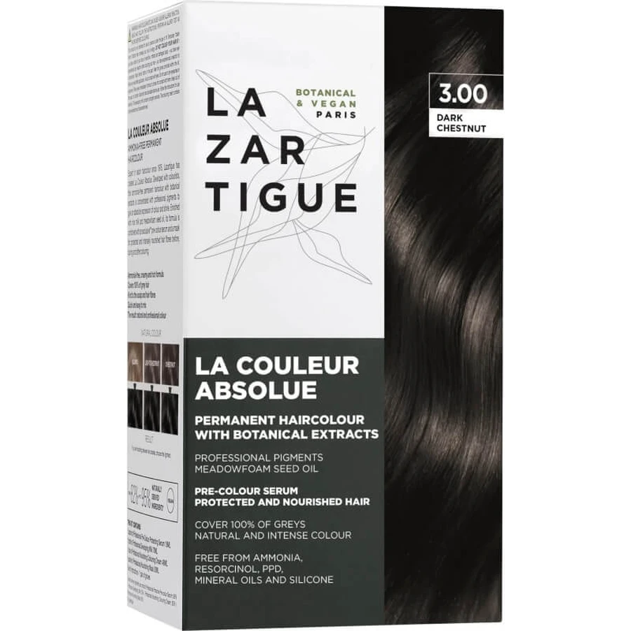 Lazartigue La couleur absolue – vopsea permanentă nr. 3.00, castaniu închis
