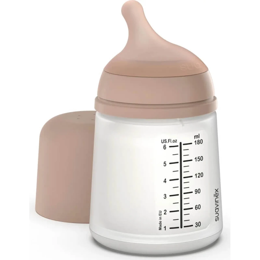 Suavinex Zero Zero Medium 0m+ - Biberón anticólicos con flujo ajustable, 180 ml