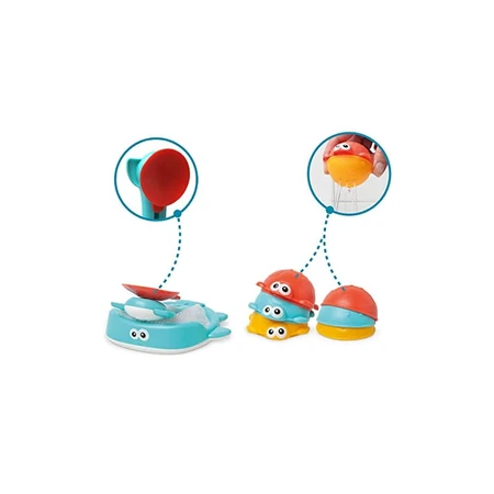 Panier à jouets pour le bain Kiokids - 4 paniers de rangement avec filet de pêche