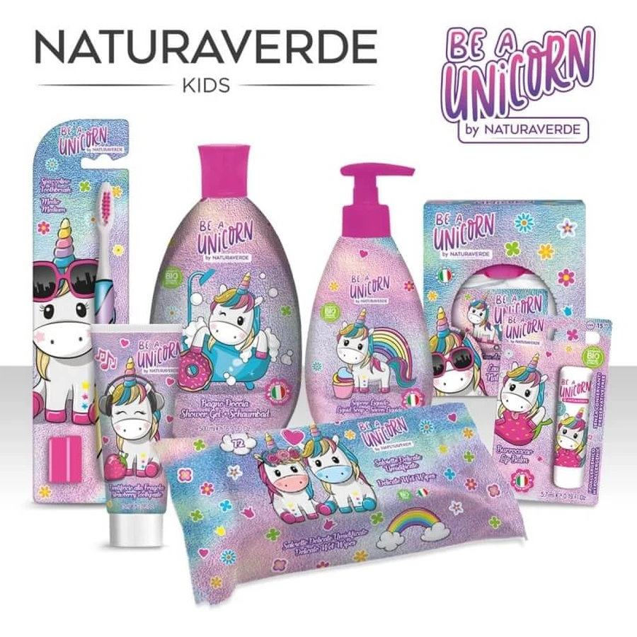 Naturaverde Be a unicorn SPF 15 – balsam de buze hidratant și protector cu aromă de căpșuni, 5,7 ml