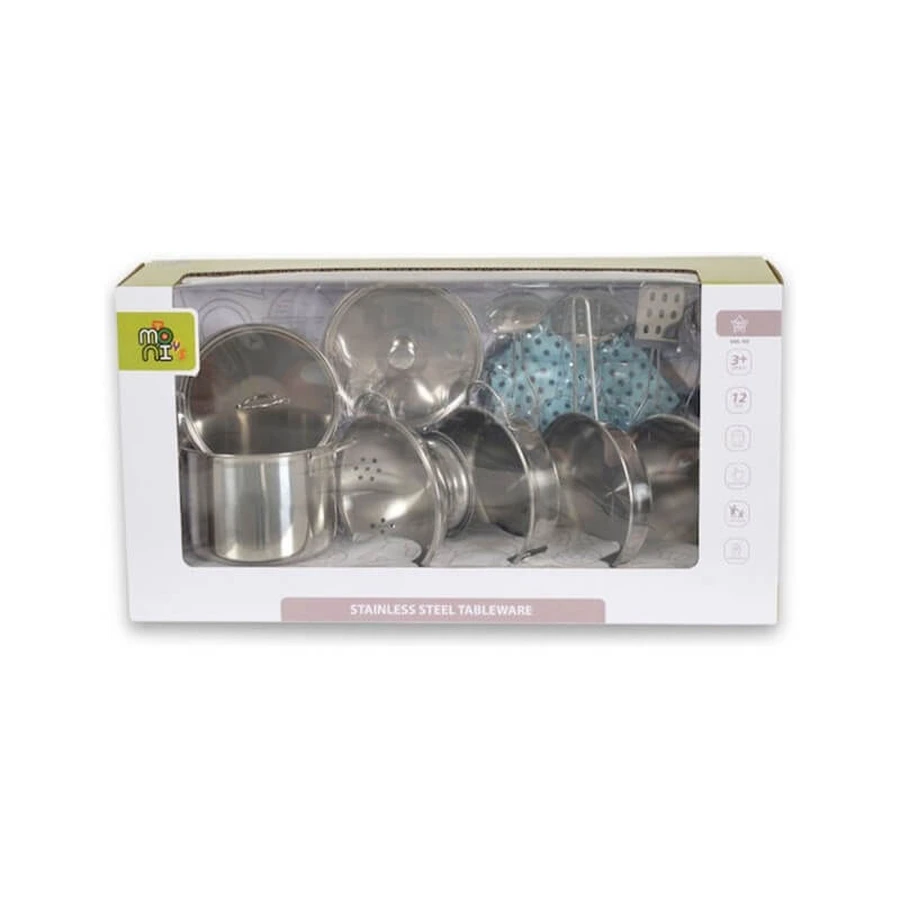 Moni trade Set de bucătărie – 12 ustensile din oțel inoxidabil