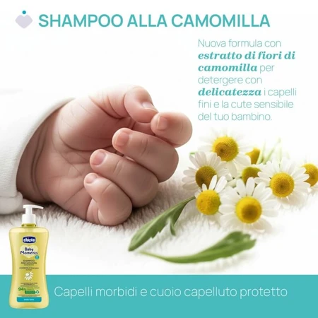 Chicco Baby Moments - Milde, traanvrije kamille-shampoo, vanaf 0 maanden, 500 ml