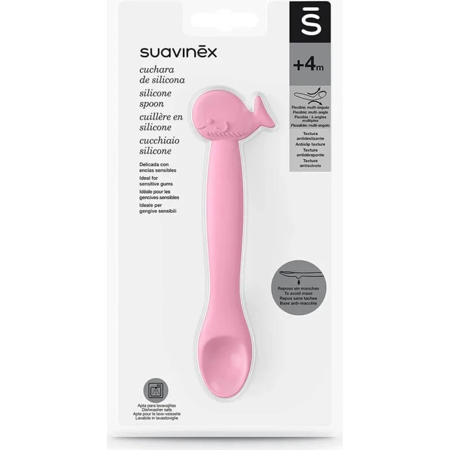 Suavinex Wal – Silikonlöffel – Rosa