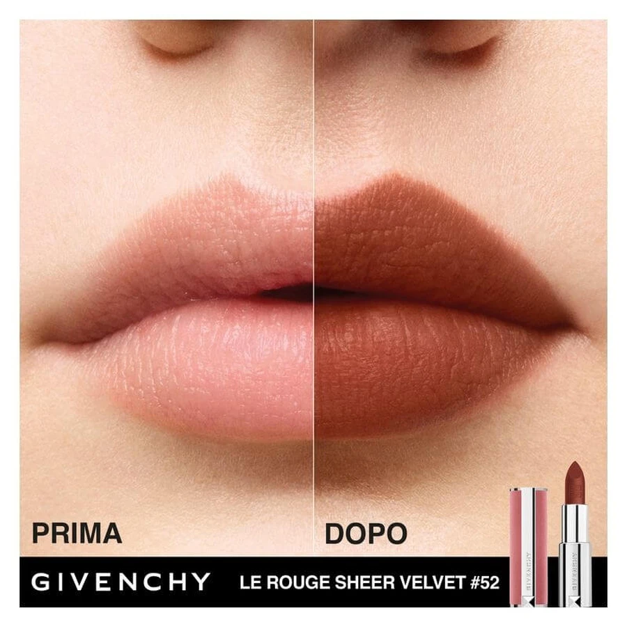 Givenchy Le Rouge Sheer Velvet – Matt-Lippenstift Nr. 52 Brun Épice