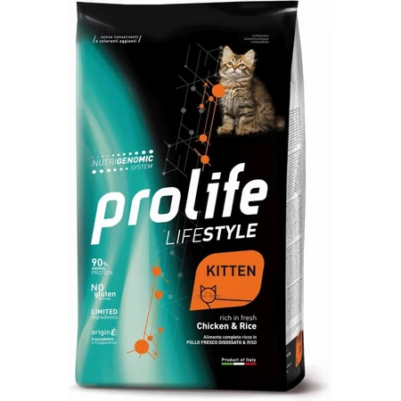 Prolife Lifestyle Kitten con pollo y arroz - Pienso completo para gatos, 1,5 kg