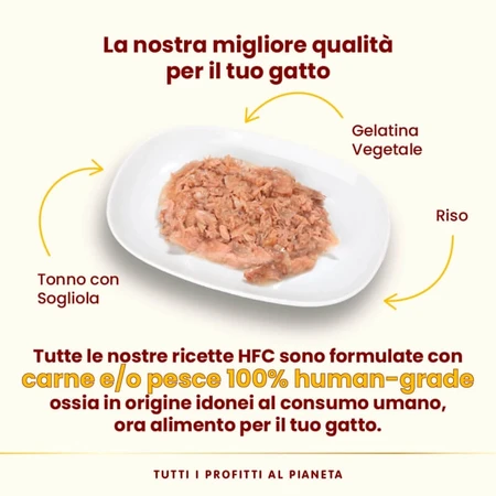 Almo nature Hfc jelly tonno e sogliola - mangime complementare per gatti adulti (boli di pelo) 55 gr