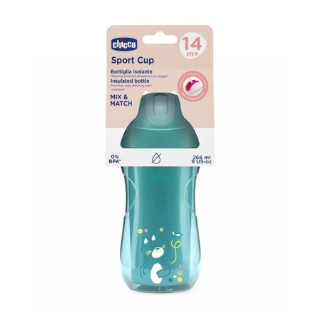Chicco Sport Cup - Insulated Cup, 14 m+, Light Blue, 266 ml