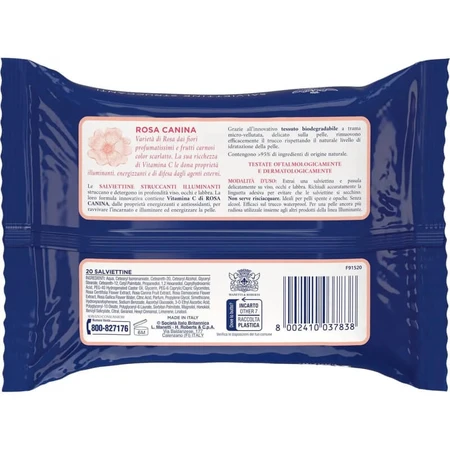 Illuminating Rose Water - 20 makeup-removing wipes for dull skin