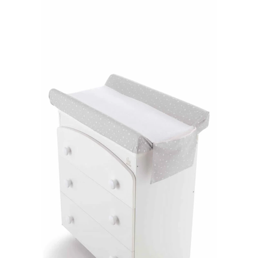 Italbaby Changing Table Cover with a central cotton terry cloth panel and a side storage pocket, 50x80 cm - pink stars