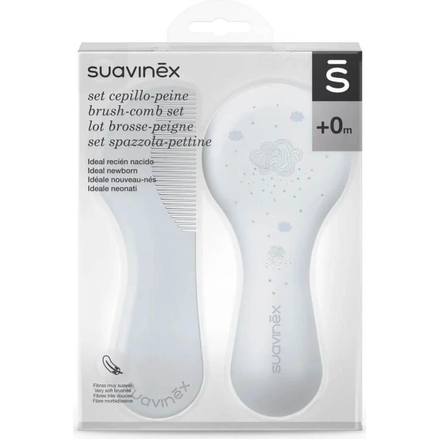 Suavinex lichtblauwe borstel- en kamset