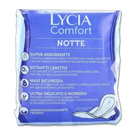 Lycia Comfort - 10 overnight pads with wings