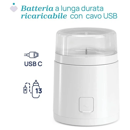 Calentabiberones Chicco: modelo portátil 2 en 1 con esterilizador, carga USB-C y compatibilidad universal