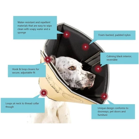 Candioli Comfy Cone – Innovativer, weicher, reflektierender Elizabethan-Kragen für kleine Hunde und Katzen, 14 cm