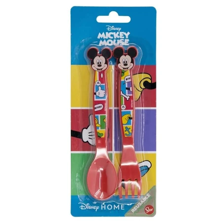 Juego de Mickey para bebés de Disney: 2 cubiertos de plástico