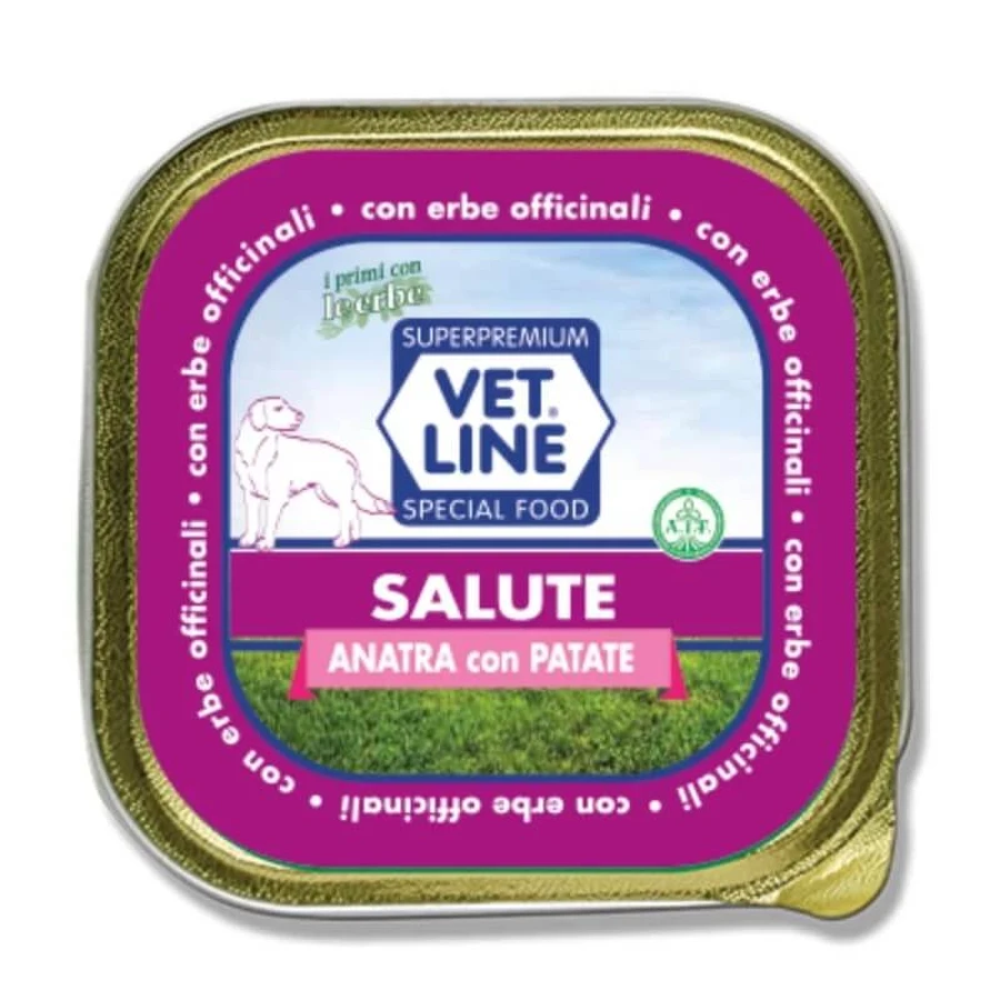 Vet line Salute anatra e patate - alimento umido per cani adulti ipoallergenico 150 gr