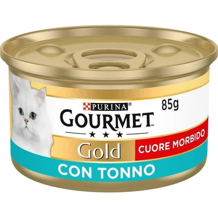Purina Gourmet Gold Thunfisch mit weicher Füllung – Alleinfuttermittel für ausgewachsene Katzen, 85 g