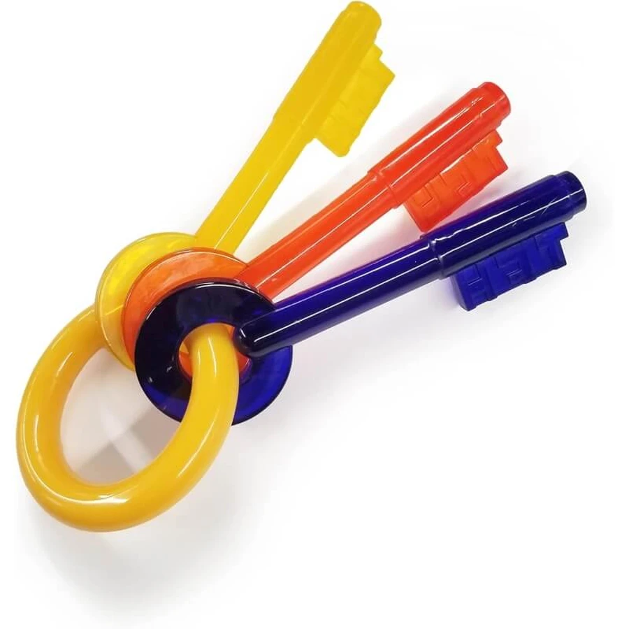 Nylabone Puppy Teething Keys - Chewable Teething Keys for Puppies, Bacon Flavor, Medium