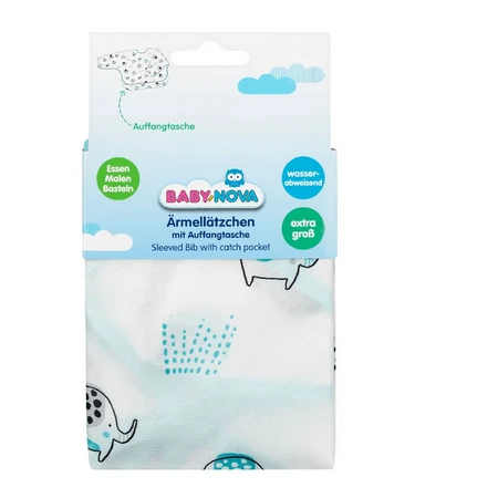 Waterproof bib with sleeves and pocket, Baby Nova