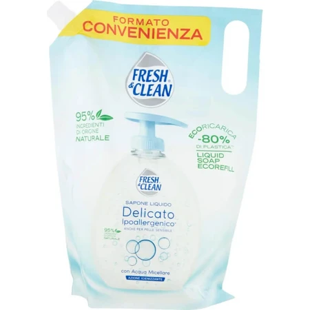 Fresh &amp; Clean Delicate - Savon liquide à l'eau micellaire - Recharge de 1 litre