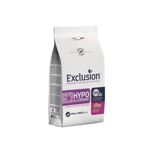 Exclusion Monoprotein vet diet hipoalergenic cu carne de porc și mazăre – hrană dietetică pentru câini de talie mică cu alergii, 7 kg