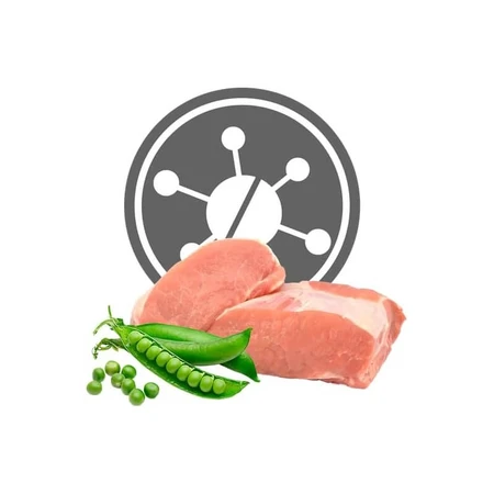 Exclusion Monoprotein vet diet hipoalergenic cu carne de porc și mazăre – hrană dietetică pentru câini de talie mică cu alergii, 7 kg