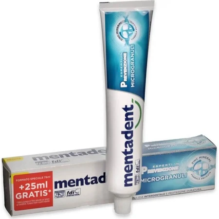 Mentadent Microgranuli – pastă de dinți anti-placă 75+25 ml